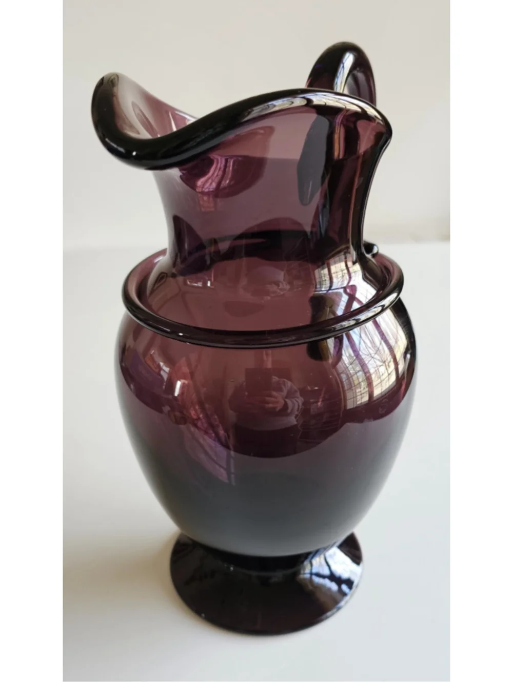 Metropolitan Museum of Art Saratoga Portugal Amethyst Glass Pitcher MCM Style